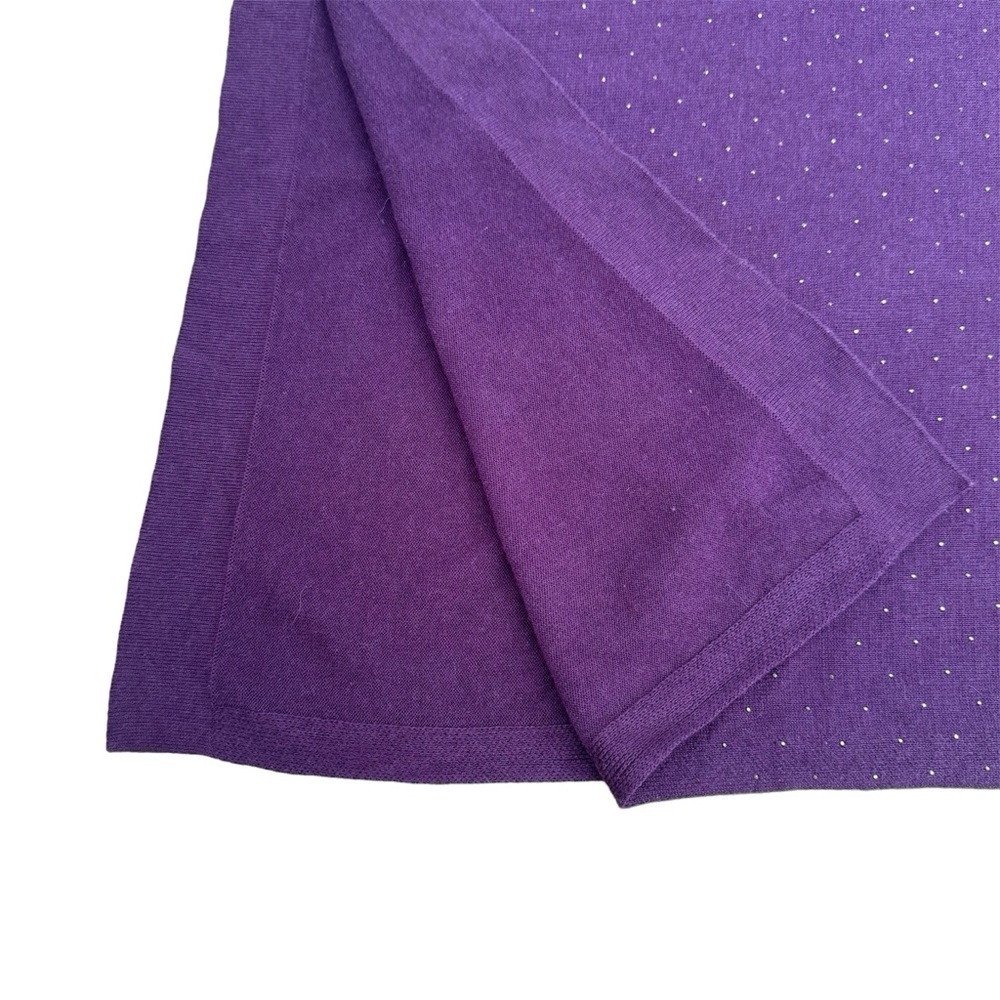 Anne Klein Asymmetrical Poncho Women’s Sweater Purple size Medium Long Sleeve - Picture 6 of 8